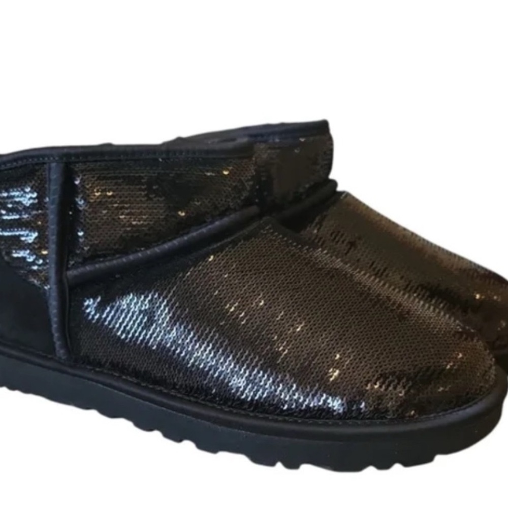 UGG Ultra mini black mirror ball boots